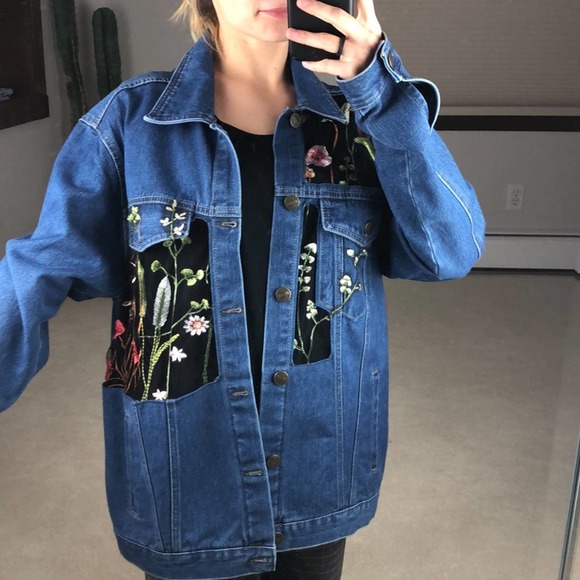 Levi's Jackets & Blazers - Handmade: Mesh Floral Embroidered Jean Jacket